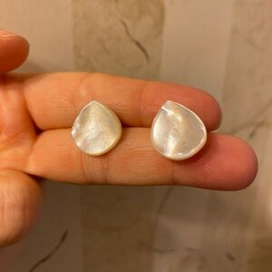 Mother of Pearl Teardrop Stub Earrings